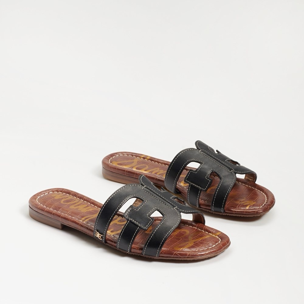 Sam Edelman Black and Brown Slide Sandals